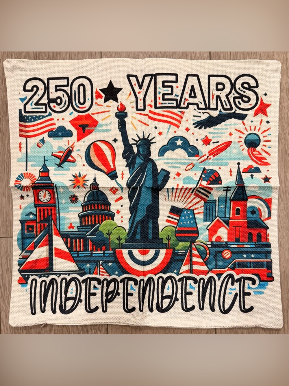 NEW- 4 pillow cases- New York 250 years- 18 X 18 In- 4 pillow cases!